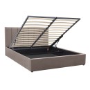 Κρεβάτι Renata Megapap υφασμάτινο με αποθηκευτικό χώρο χρώμα μπεζ 160x200εκ.