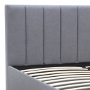 Κρεβάτι Renata Megapap υφασμάτινο με αποθηκευτικό χώρο χρώμα γκρι 160x200εκ.