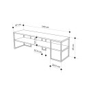 Έπιπλο τηλεόρασης Friday Megapap χρώμα black wood 140x37x45εκ.