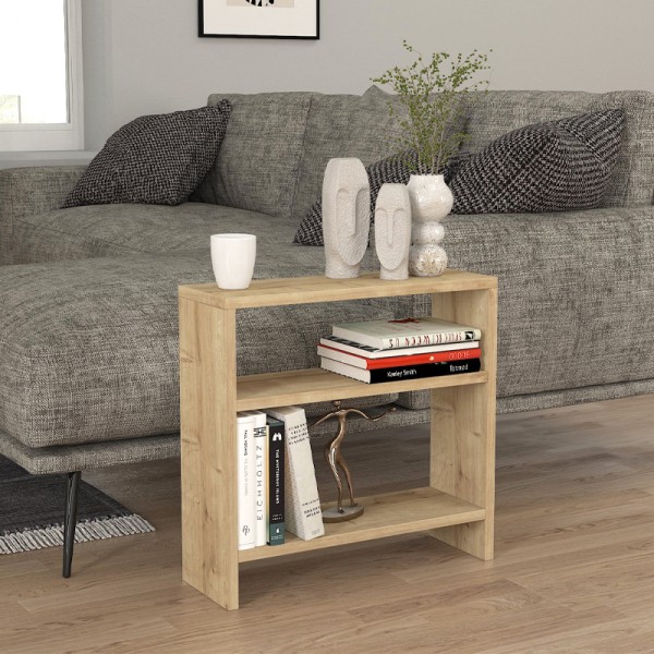 Τραπεζάκι βοηθητικό Silvanus Megapap χρώμα sapphire oak 51x17,5x49εκ.