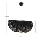 Φωτιστικό οροφής Taco Megapap E27 γιούτα μονόφωτο χρώμα μαύρο 51x36x55εκ.