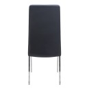 Καρέκλα τραπεζαρίας Alma Megapap μαύρο PU - μεταλλικό πόδι χρωμίου 42x53x97εκ. | Σετ 4 τεμ