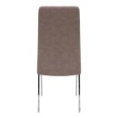 Καρέκλα τραπεζαρίας Alma Megapap μπεζ PU - μεταλλικό πόδι χρωμίου 42x53x97εκ. | Σετ 4 τεμ