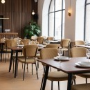 Καρέκλα τραπεζαρίας Kevin Megapap μουσταρδί ύφασμα - μεταλλικό μαύρο πόδι 48x51x87εκ. | Σετ 4 τεμ