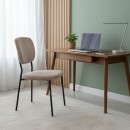 Καρέκλα τραπεζαρίας Kevin Megapap μόκα ύφασμα - μεταλλικό μαύρο πόδι 48x51x87εκ. | Σετ 4 τεμ