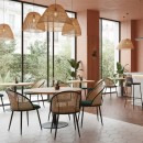 Καρέκλα τραπεζαρίας Jacob Megapap pe rattan - κυπαρισσί βελούδο - μεταλλικό μαύρο πόδι 52x50x77εκ. | Σετ 2 τεμ