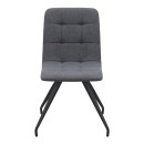 Καρέκλα τραπεζαρίας Bianca Megapap γκρι ύφασμα - μεταλλικό μαύρο πόδι 43x56x84εκ. | Σετ 4 τεμ