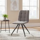 Καρέκλα τραπεζαρίας Bianca Megapap ανοιχτό μπεζ ύφασμα - μεταλλικό μαύρο πόδι 43x56x84εκ. | Σετ 4 τεμ