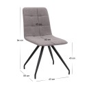 Καρέκλα τραπεζαρίας Bianca Megapap ανοιχτό μπεζ ύφασμα - μεταλλικό μαύρο πόδι 43x56x84εκ. | Σετ 4 τεμ