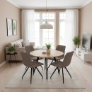 Καρέκλα τραπεζαρίας Bianca Megapap ανοιχτό μπεζ ύφασμα - μεταλλικό μαύρο πόδι 43x56x84εκ. | Σετ 4 τεμ