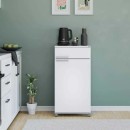 Ντουλάπι Diamond Megapap τροχήλατο χρώμα λευκό gloss 50x40x100εκ.