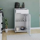 Ντουλάπι Diamond Megapap τροχήλατο χρώμα λευκό gloss 50x40x100εκ.