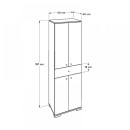 Ντουλάπα ρούχων Diamond Megapap δίφυλλη χρώμα λευκό gloss 60x38x187εκ.