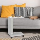 Τραπεζάκι βοηθητικό C-Shaped Megapap χρώμα λευκό gloss 35x45x65εκ.