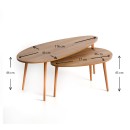 Τραπεζάκια βοηθητικά Elips Megapap χρώμα pine oak 116x46x46εκ.