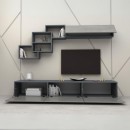 Σύνθεση τηλεόρασης Free Megapap χρώμα ανθρακί - γκρι σκυροδέματος 210x35x38εκ.