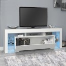 Έπιπλο τηλεόρασης Stilo Megapap με φωτισμό LED χρώμα λευκό 150x37x52εκ.