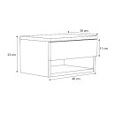 Κομοδίνο επιτοίχιο Mary Megapap χρώμα λευκό 40x30x23εκ.