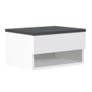 Κομοδίνο επιτοίχιο Mary Megapap χρώμα ανθρακί - λευκό 40x30x23εκ.