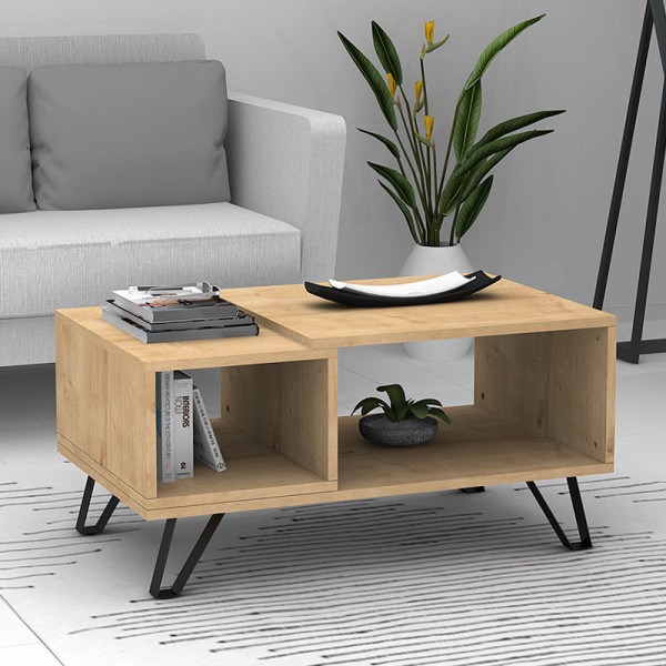 Τραπεζάκι σαλονιού Don Megapap χρώμα φυσικό οξιάς 90x55x44εκ.