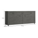 Μπουφές Joseph Megapap χρώμα γκρι σκυροδέματος 177x40x76εκ.