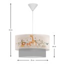 Φωτιστικό οροφής Goofy Megapap υφασμάτινο μονόφωτο με χαριτωμένα ζωάκια 30x20x70εκ.