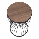 Τραπεζάκι βοηθητικό Pino Megapap μεταλλικό - Mdf χρώμα μαύρο - καρυδί 35x35x58εκ.