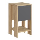 Κομοδίνο Ema Megapap χρώμα sapphire oak - ανθρακί 30x30x55εκ.