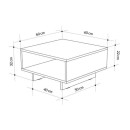 Τραπεζάκι σαλονιού Hola Megapap χρώμα λευκό - ανθρακί 60x60x32εκ.