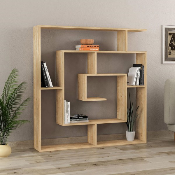 Βιβλιοθήκη Labirent Megapap χρώμα sapphire oak 125x22x129εκ.