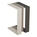 Τραπεζάκι βοηθητικό Muju Megapap ανοιχτή μόκα/λευκό αντικέ/ανθρακί 30x40x57εκ.