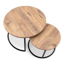 Τραπεζάκια σαλονιού Gary Megapap Mdf - μεταλλικό χρώμα ακακίας 65x65x44εκ.