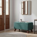 Σκαμπώ - Ταμπουρέ Lotus Megapap βελούδινο χρώμα κυπαρισσί 90x40x50εκ.