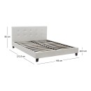 Κρεβάτι Sissy Megapap από τεχνόδερμα χρώμα λευκό 160x200εκ.