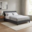 Κρεβάτι Flat Megapap υφασμάτινο χρώμα ανθρακί 160x200εκ.