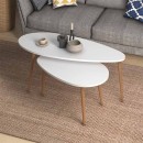 Τραπεζάκια βοηθητικά Elips Megapap χρώμα λευκό 116x46x46εκ.