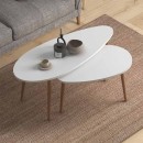 Τραπεζάκια βοηθητικά Elips Megapap χρώμα λευκό 116x46x46εκ.