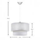 Φωτιστικό οροφής Barnhart Megapap υφασμάτινο μονόφωτο χρώμα λευκό 30x30x70εκ.