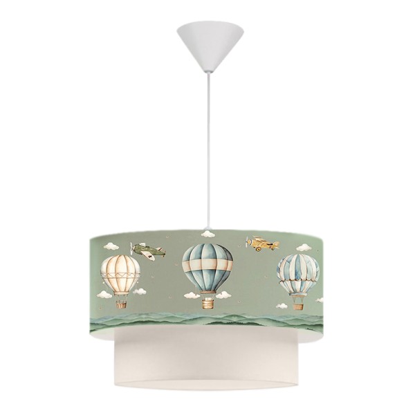 Φωτιστικό οροφής Goofy Megapap υφασμάτινο μονόφωτο με χαριτωμένα αερόστατα 30x20x70εκ.