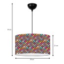 Φωτιστικό οροφής Alamea Megapap E27 υφασμάτινο μονόφωτο πολύχρωμο Φ38x70εκ.