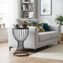 Τραπεζάκι βοηθητικό Aldora Megapap μεταλλικό - Mdf χρώμα μαύρο - καρυδί 35x35x58εκ.