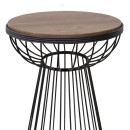 Τραπεζάκι βοηθητικό Mantare Megapap μεταλλικό - Mdf χρώμα μαύρο - καρυδί 35x35x58εκ.