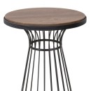 Τραπεζάκι βοηθητικό Tekosi Megapap μεταλλικό - Mdf χρώμα μαύρο - καρυδί 35x35x58εκ.