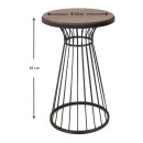 Τραπεζάκι βοηθητικό Tekosi Megapap μεταλλικό - Mdf χρώμα μαύρο - καρυδί 35x35x58εκ.