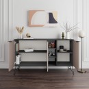 Μπουφές Clara Megapap χρώμα ανθρακί - ανοιχτή μόκα 142x35,6x83εκ.