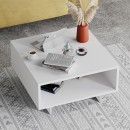 Τραπεζάκι σαλονιού Hola Megapap χρώμα λευκό 60x60x32εκ.