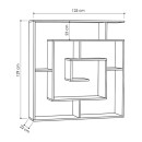 Βιβλιοθήκη Labirent Megapap χρώμα ανθρακί 125x22x129εκ.