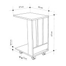 Τραπεζάκι βοηθητικό Edi Megapap χρώμα sapphire oak 37x45x60εκ.