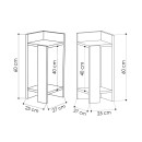 Κομοδίνο Elos Megapap σετ 2 τεμαχίων χρώμα sapphire oak - ανθρακί 25x27x60εκ.