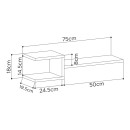 Ραφιέρα τοίχου Fork Megapap 2 τεμαχίων χρώμα λευκό 75x19,5x18εκ.